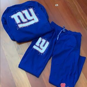 Pink NY giants NFL collab jogger outfit